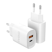 Ladda upp bild i Gallerivisning, Adapter 30W USB-C & USB-A & 2 i 1 Lightning eller USB-C 2m VIT för iPhone • Samsung • Huawei • Android SWEKO