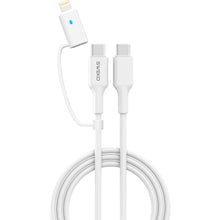 Ladda upp bild i Gallerivisning, Adapter 30W USB-C & USB-A & 2 i 1 Lightning eller USB-C 2m VIT för iPhone • Samsung • Huawei • Android SWEKO
